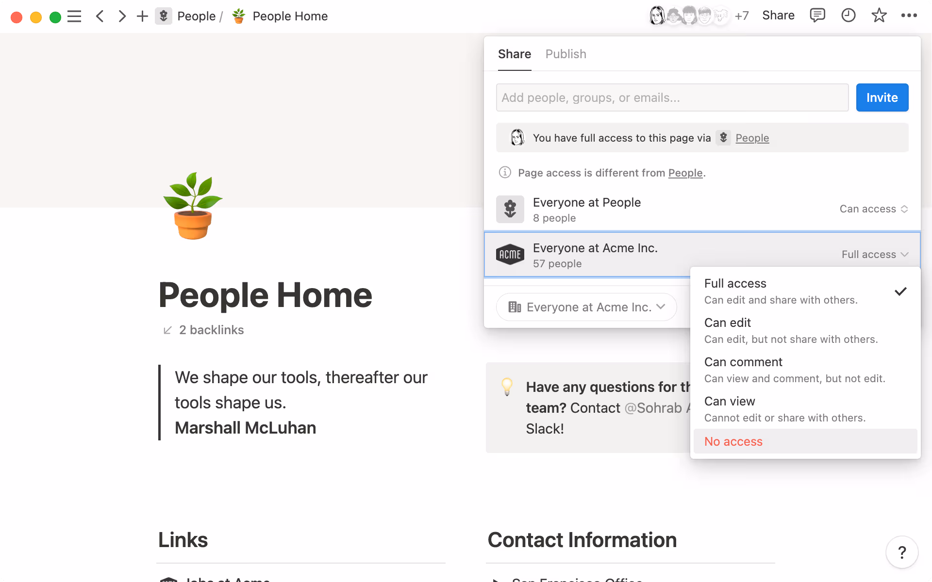 Gib den verschiedenen Teammitgliedern je nach ihren Bedürfnissen unterschiedliche Berechtigungen.
