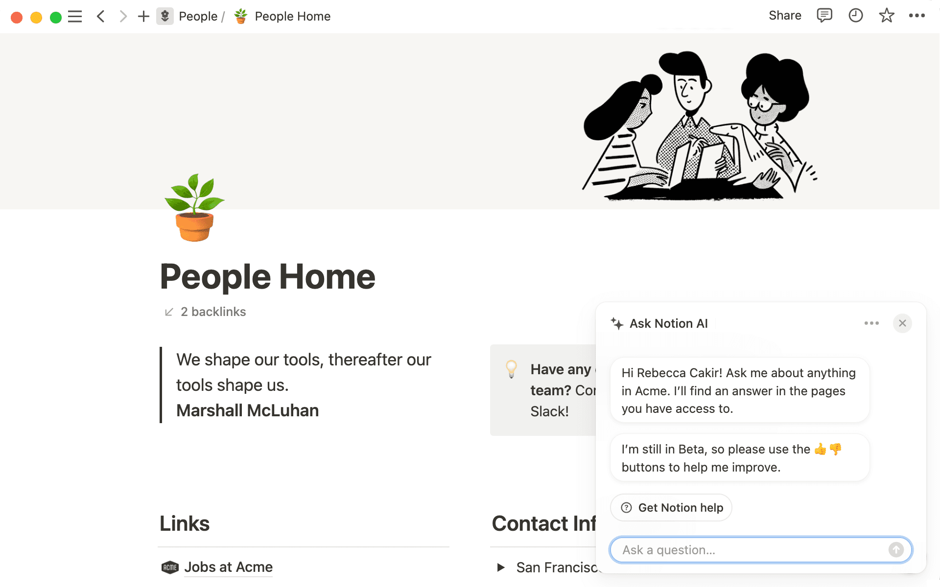 Klicke auf das Glitzer-Symbol rechts unten, um Q&A zu öffnen. Alternativ lässt sich Q&A auch über das Suchmenü aufrufen.