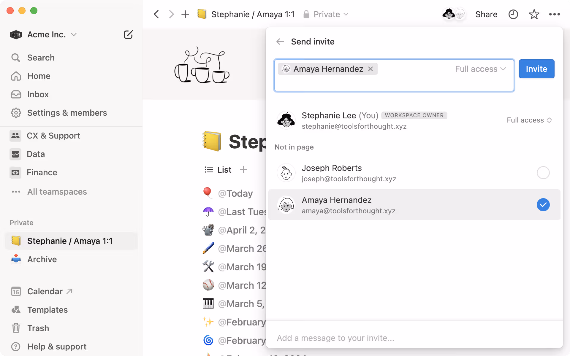 共享和权限- 与团队成员共享