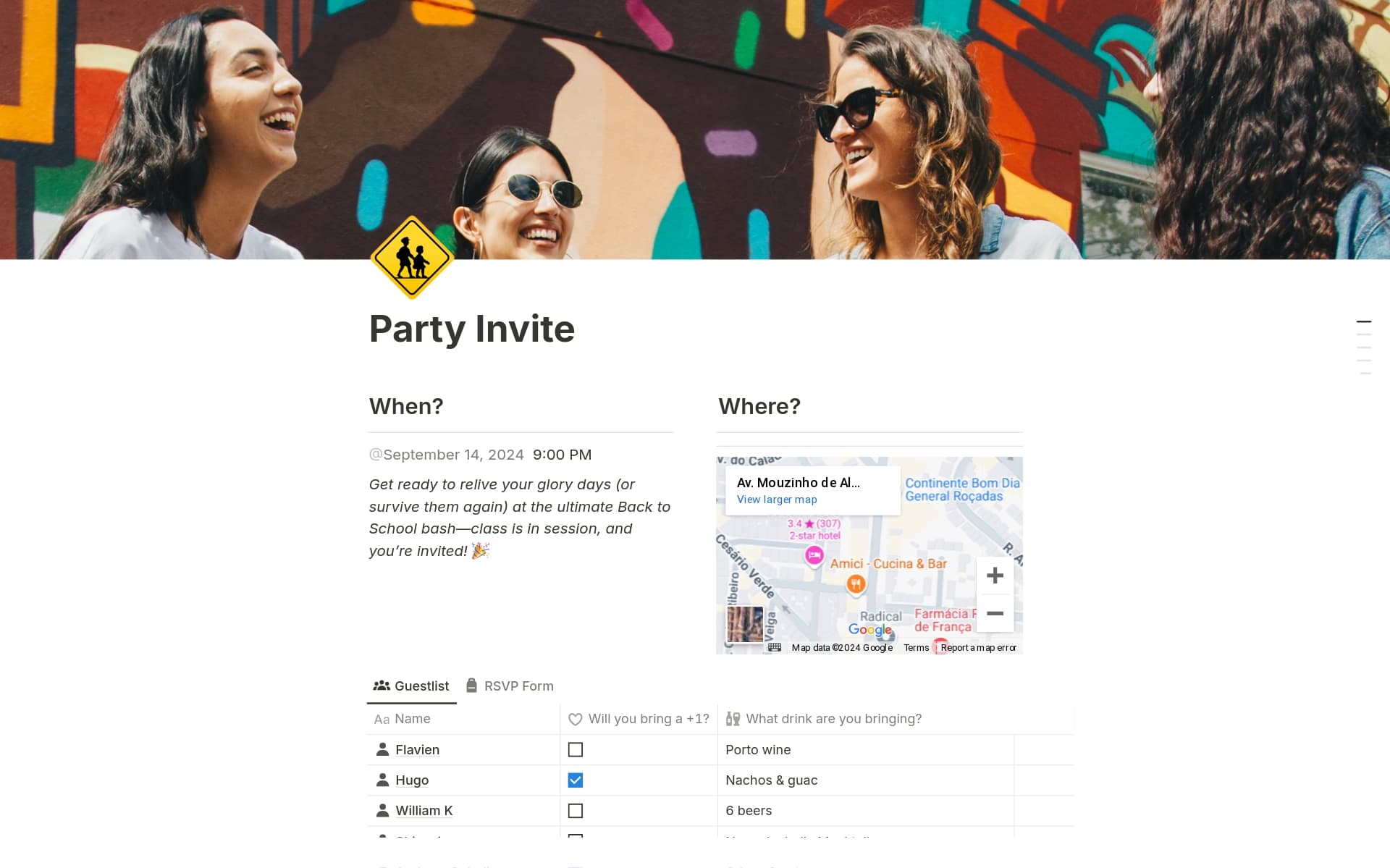 Party invite with RSVP的模板预览